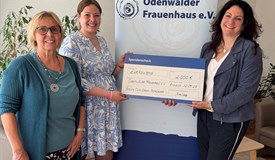 Tina Meier und Lisa Dietz (von links) freuten sich über die Spende, welche Präsidentin Andrea Kruse überreichte.